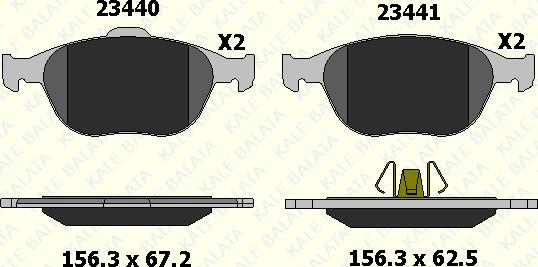 KALE 23440 176 05 - Тормозные колодки, дисковые, комплект www.autospares.lv