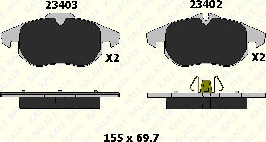 KALE 23402 206 05 - Bremžu uzliku kompl., Disku bremzes autospares.lv