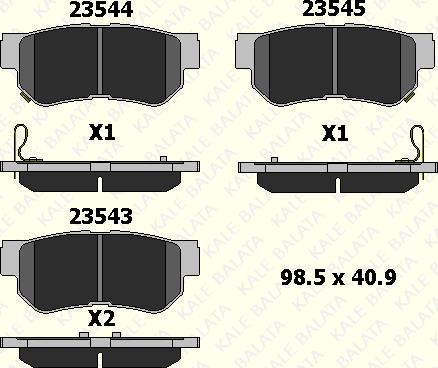 KALE 23543 150 04 - Brake Pad Set, disc brake www.autospares.lv