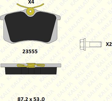 KALE 23554 162 14 - Тормозные колодки, дисковые, комплект www.autospares.lv