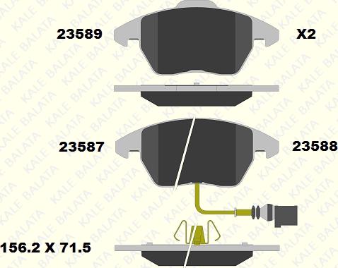 KALE 23587 203 05 - Bremžu uzliku kompl., Disku bremzes www.autospares.lv