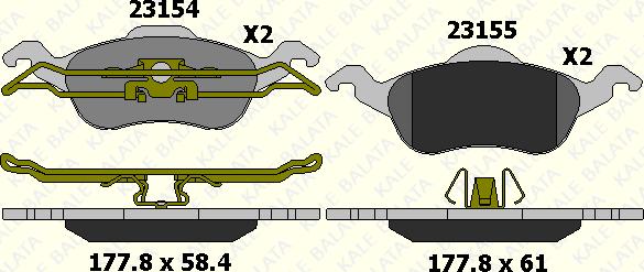 KALE 23154 185 05 - Bremžu uzliku kompl., Disku bremzes autospares.lv