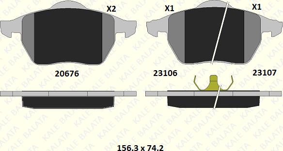 KALE 23106 189 05 - Brake Pad Set, disc brake www.autospares.lv