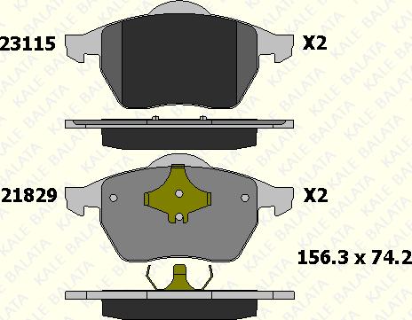 KALE 23115 196 05 - Bremžu uzliku kompl., Disku bremzes autospares.lv