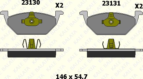 KALE 23130 197 05 - Bremžu uzliku kompl., Disku bremzes www.autospares.lv