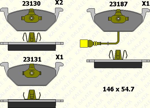 KALE 23131 197 05 - Тормозные колодки, дисковые, комплект www.autospares.lv