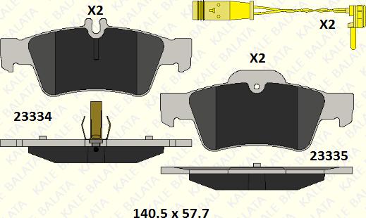 KALE 23334 165 25 - Bremžu uzliku kompl., Disku bremzes autospares.lv