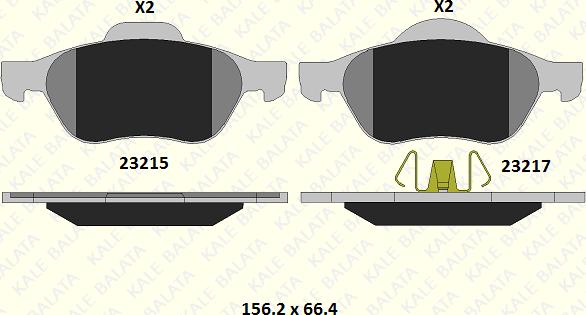 KALE 23215 183 15 - Тормозные колодки, дисковые, комплект www.autospares.lv