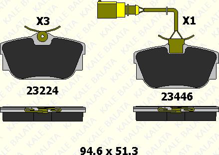 KALE 23224 173 25 - Bremžu uzliku kompl., Disku bremzes autospares.lv