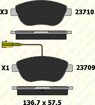 KALE 23710 192 05 - Bremžu uzliku kompl., Disku bremzes autospares.lv