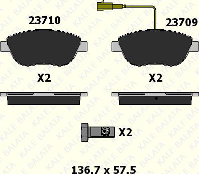 KALE 23710 192 15 - Bremžu uzliku kompl., Disku bremzes www.autospares.lv