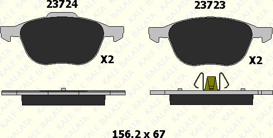 KALE 23723 182 05 - Brake Pad Set, disc brake www.autospares.lv