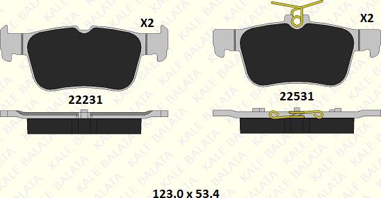 KALE 22531 159 05 - Brake Pad Set, disc brake www.autospares.lv