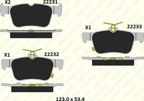 KALE 22231 159 05 - Brake Pad Set, disc brake www.autospares.lv