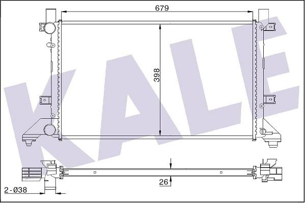 KALE OTO RADYATÖR 345875 - Радиатор, охлаждение двигателя www.autospares.lv