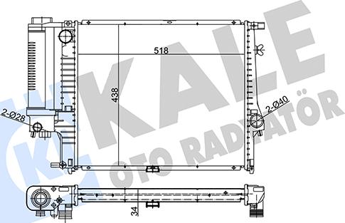 KALE OTO RADYATÖR 348800 - Radiators, Motora dzesēšanas sistēma www.autospares.lv