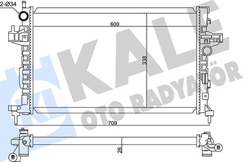 KALE OTO RADYATÖR 347495 - Radiators, Motora dzesēšanas sistēma www.autospares.lv