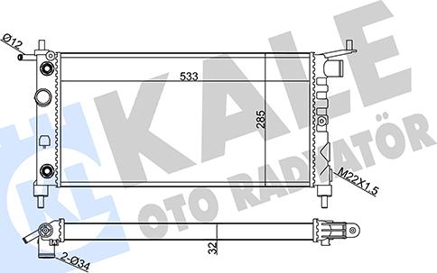 KALE OTO RADYATÖR 354110 - Radiator, engine cooling www.autospares.lv