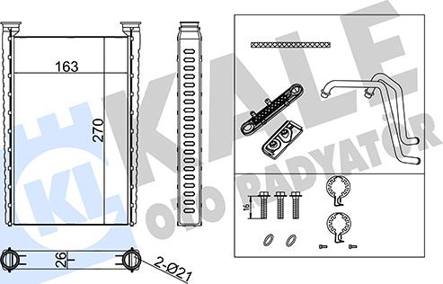 KALE OTO RADYATÖR 355585 - Heat Exchanger, interior heating www.autospares.lv