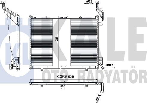 KALE OTO RADYATÖR 350580 - Kondensators, Gaisa kond. sistēma www.autospares.lv