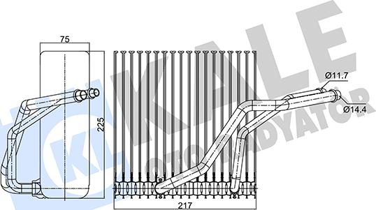 KALE OTO RADYATÖR 350145 - Iztvaikotājs, Gaisa kondicionēšanas sistēma www.autospares.lv