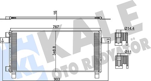 KALE OTO RADYATÖR 350350 - Kondensators, Gaisa kond. sistēma www.autospares.lv