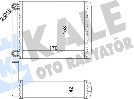 KALE OTO RADYATÖR 358585 - Heat Exchanger, interior heating www.autospares.lv