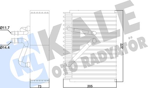 KALE OTO RADYATÖR 352965 - Iztvaikotājs, Gaisa kondicionēšanas sistēma www.autospares.lv