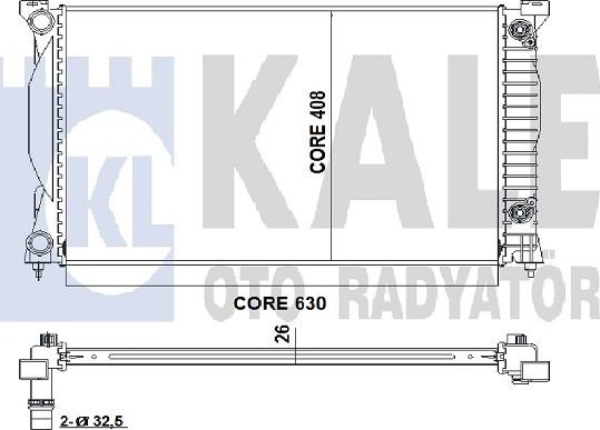 KALE OTO RADYATÖR 352900 - Радиатор, охлаждение двигателя www.autospares.lv