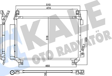 KALE OTO RADYATÖR 357805 - Kondensators, Gaisa kond. sistēma www.autospares.lv