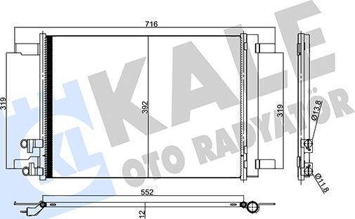 KALE OTO RADYATÖR 357395 - Kondensators, Gaisa kond. sistēma www.autospares.lv