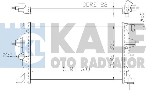 KALE OTO RADYATÖR 363500 - Radiators, Motora dzesēšanas sistēma www.autospares.lv