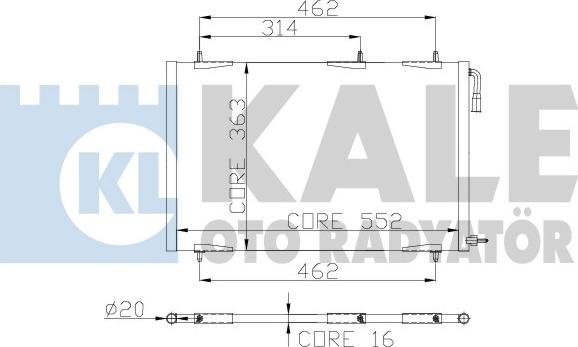 KALE OTO RADYATÖR 300100 - Kondensators, Gaisa kond. sistēma www.autospares.lv