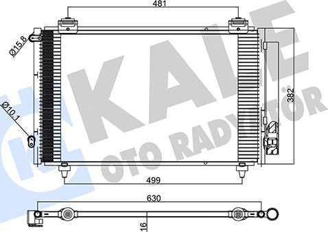 KALE OTO RADYATÖR 383300 - Kondensators, Gaisa kond. sistēma autospares.lv