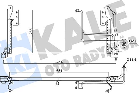 KALE OTO RADYATÖR 382525 - Kondensators, Gaisa kond. sistēma www.autospares.lv