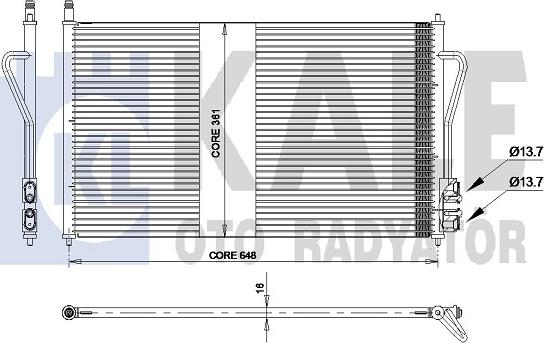 KALE OTO RADYATÖR 378500 - Kondensators, Gaisa kond. sistēma www.autospares.lv