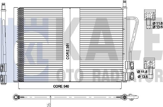 KALE OTO RADYATÖR 378800 - Kondensators, Gaisa kond. sistēma autospares.lv