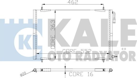 KALE OTO RADYATÖR 248100 - Kondensators, Gaisa kond. sistēma www.autospares.lv