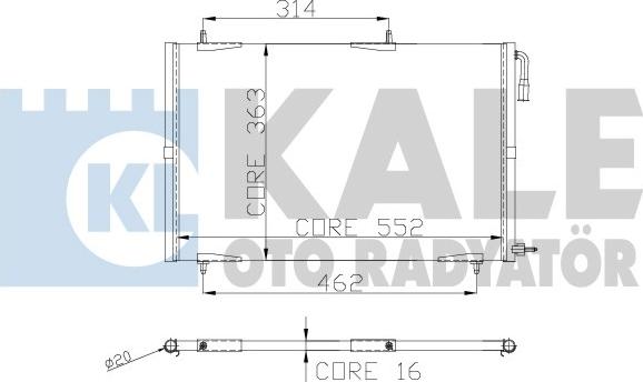 KALE OTO RADYATÖR 248300 - Kondensators, Gaisa kond. sistēma www.autospares.lv