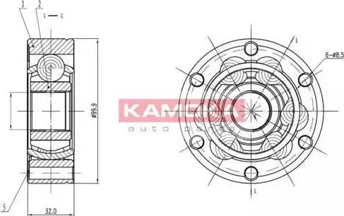 Kamoka 9024 - Šarnīru komplekts, Piedziņas vārpsta www.autospares.lv