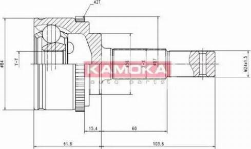 Kamoka 6844 - Šarnīru komplekts, Piedziņas vārpsta www.autospares.lv