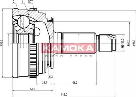 Kamoka 6800 - Šarnīru komplekts, Piedziņas vārpsta www.autospares.lv