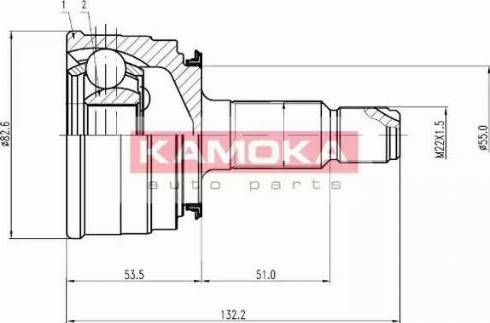 Kamoka 6748 - Šarnīru komplekts, Piedziņas vārpsta www.autospares.lv