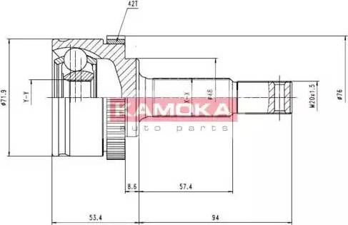 Kamoka 6783 - Šarnīru komplekts, Piedziņas vārpsta autospares.lv