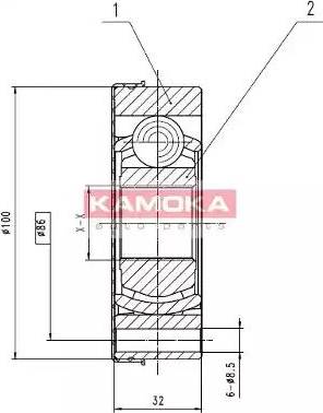 Kamoka 8094 - Šarnīru komplekts, Piedziņas vārpsta autospares.lv