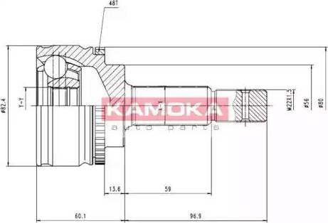 Kamoka 7054 - Šarnīru komplekts, Piedziņas vārpsta www.autospares.lv