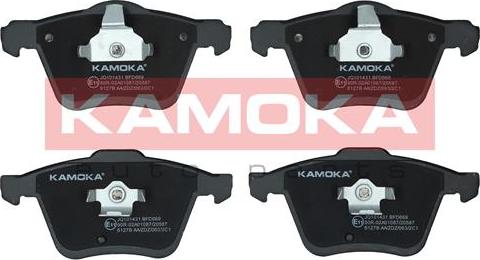 Kamoka JQ101431 - Тормозные колодки, дисковые, комплект www.autospares.lv