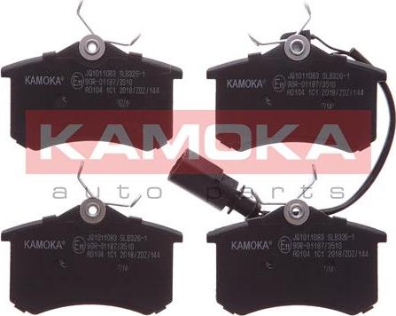 Kamoka JQ1011083 - Тормозные колодки, дисковые, комплект www.autospares.lv