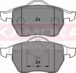 Kamoka JQ1012334 - Тормозные колодки, дисковые, комплект www.autospares.lv