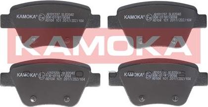 Kamoka JQ101237 - Тормозные колодки, дисковые, комплект www.autospares.lv